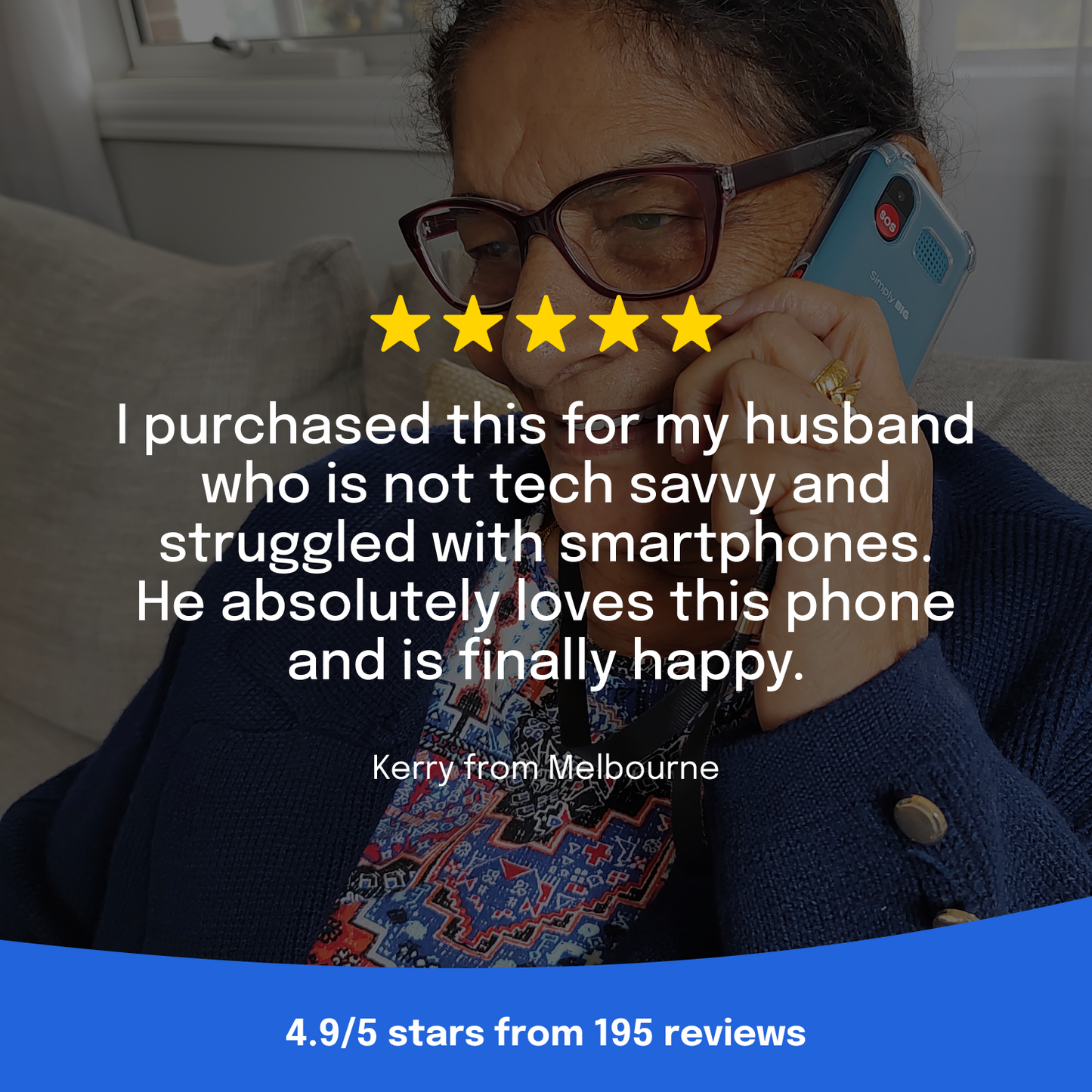 Blue Seniors 4G Mobile Phone